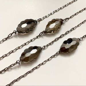 Ann Taylor Gray Cut Crystal Station Necklace
